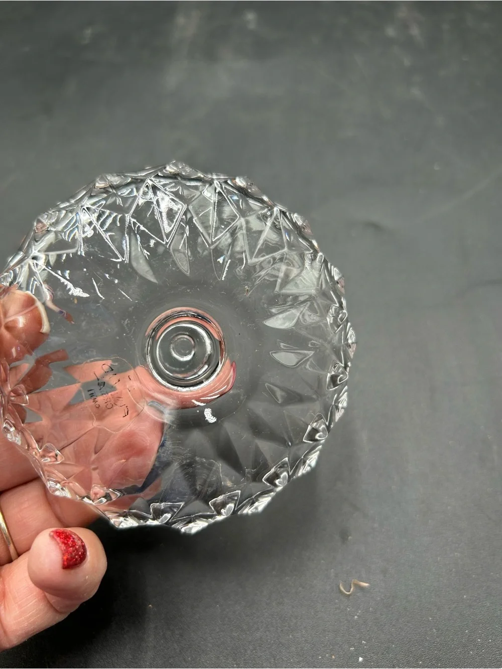 Avon crystal glass Ring Holder Dish
